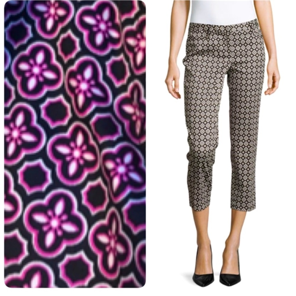Laundry by Shelli Segal Purple Print Crop pants size 14